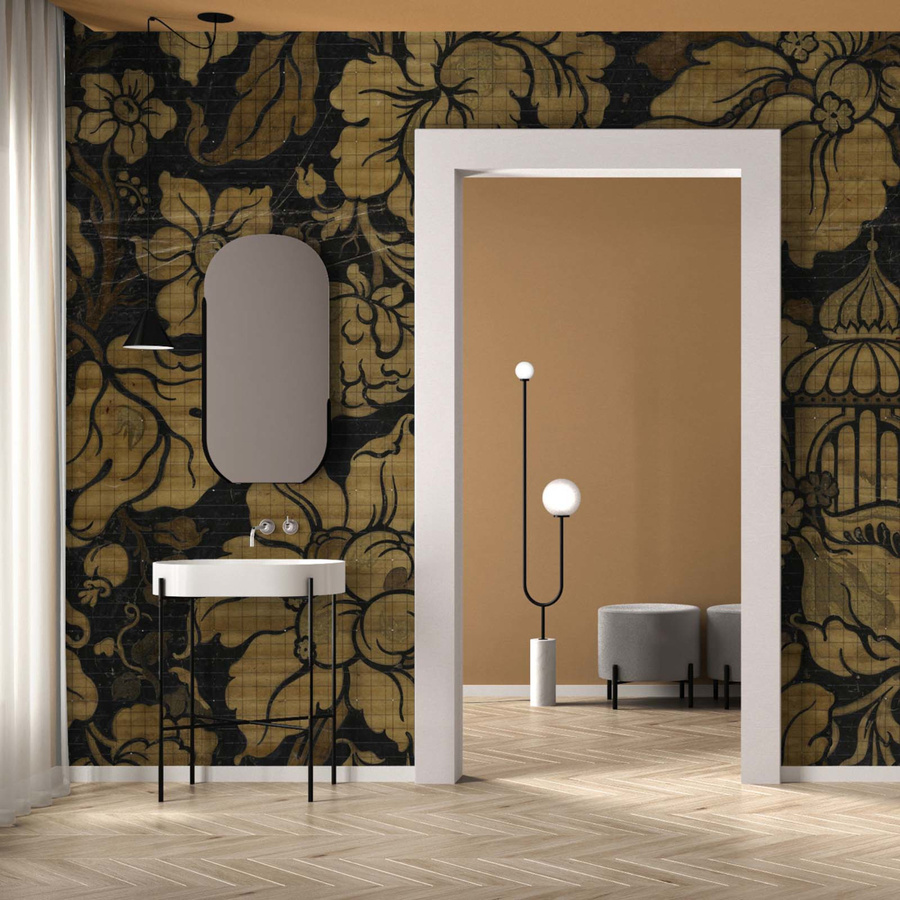 NLXL Mural Big Pattern Paradis Noir Wandtattoo mit floralem Vintage-Design in Mehrfarbig - Bild 2