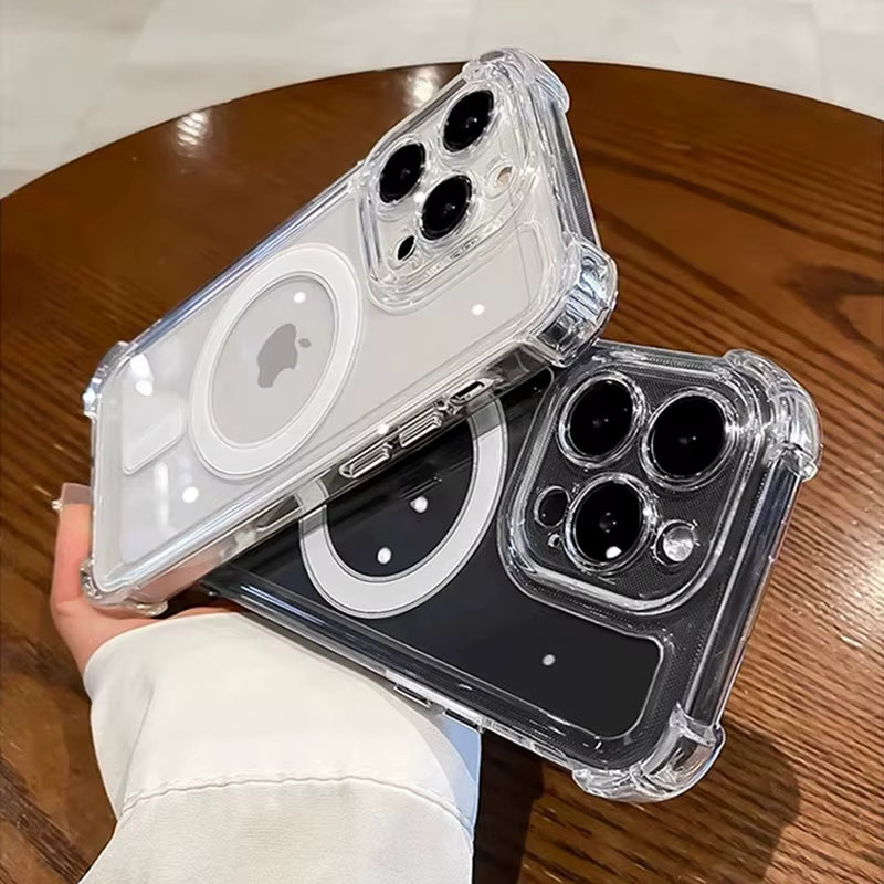 Transparente MagSafe Schutzhülle für Apple iPhone 11 bis 16 Pro Max, magnetische und stoßfeste Silikon-Schutzhülle - Bild 4