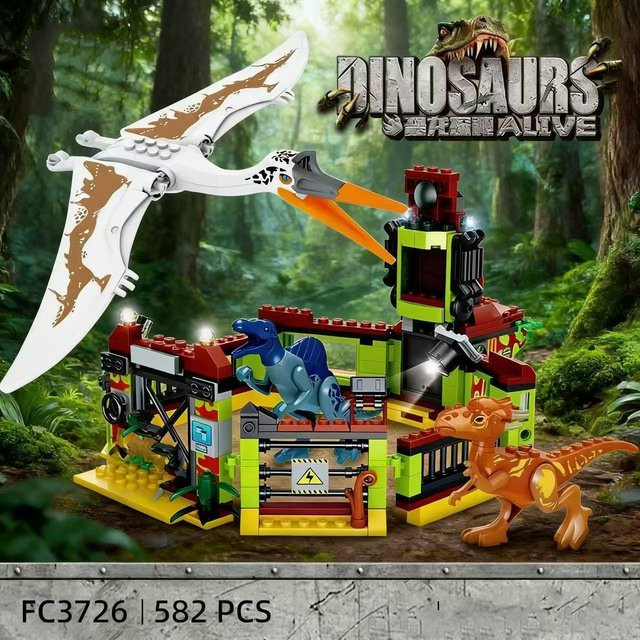 GSF Dinosaurier-Abenteuer Fahrzeug-Bausatz, 2-in-1, Modell-Bausteine - Bild 1