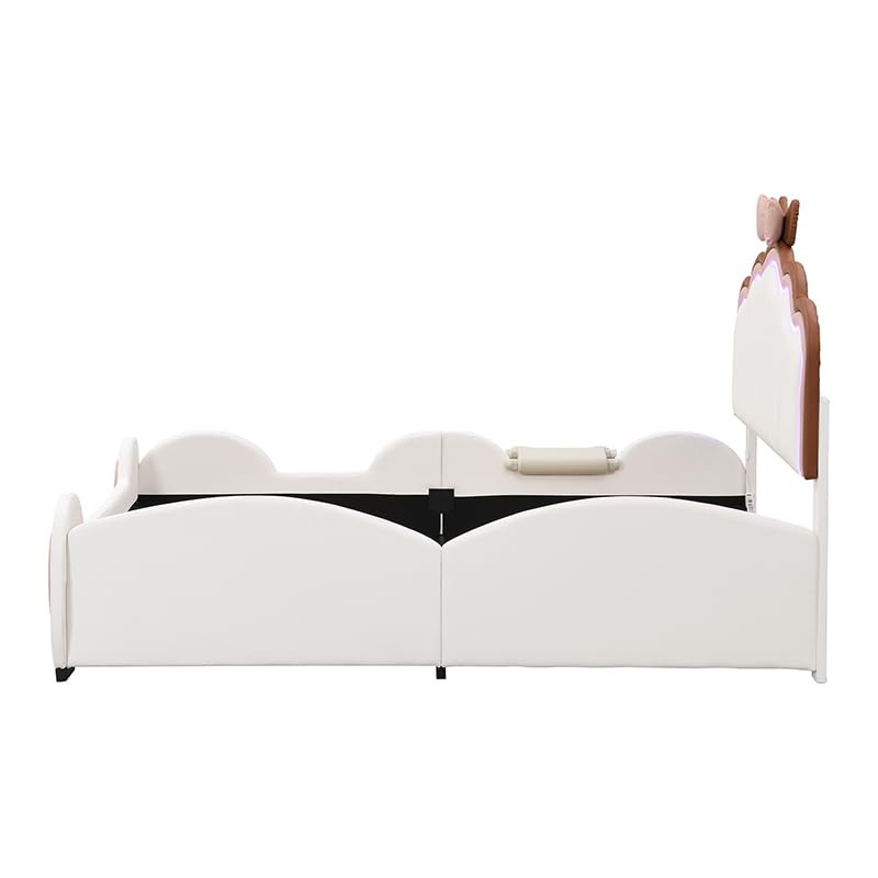 Flieks Polsterbett Kinderbett mit LED-Farbwechsellicht, Rutsche und Leiter, rosa/weiß, B/T/H: 208 x 250 x 126 cm - Bild 2