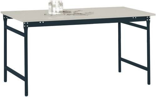 Manuflex Beistelltisch BASIS stationär mit Melamin-Tischplatte in Anthrazit, B/T/H: 200 x 80 x 78 cm - Bild 1