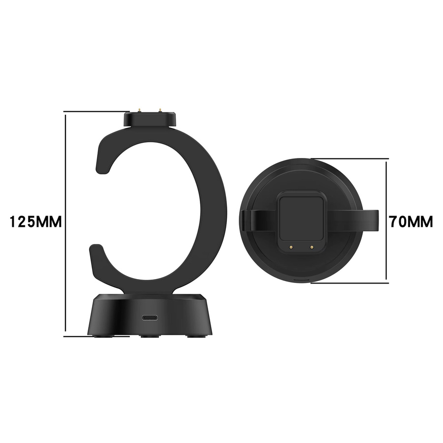 iHZCPRO Ladegerät und Ladehalterung für Keep B5/B4 Lite, Honor Watch GS5/X5/FIT und Samsung Galaxy Fit 3, Farbe: Schwarz - Bild 2