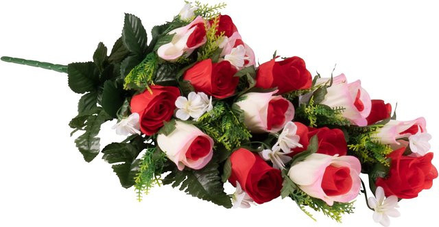 Grabschmuck Rosen von MODERNE HAUSFRAU in Rot und Multicolour als floraler Tischschmuck aus Kunststoff - Bild 1