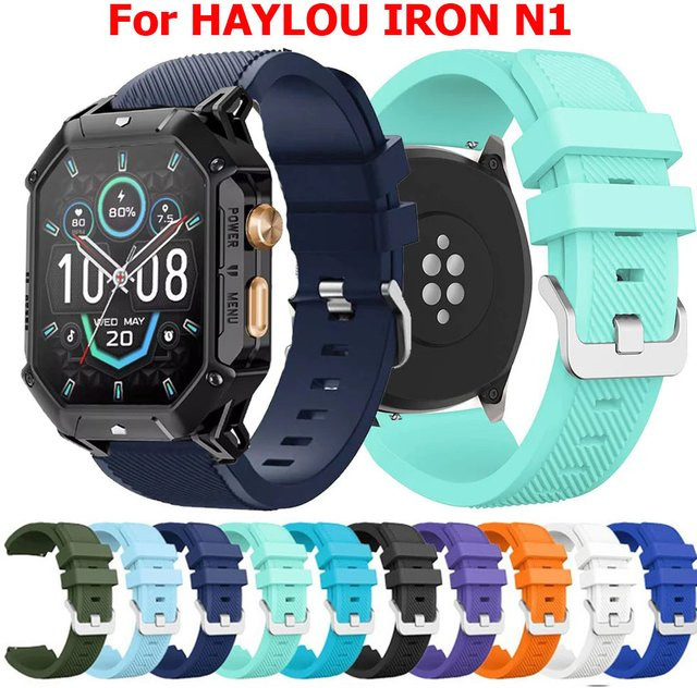 HAYLOU Uhrenarmband Silikon, 22 mm, Schwarz, Herren Damen - Bild 1