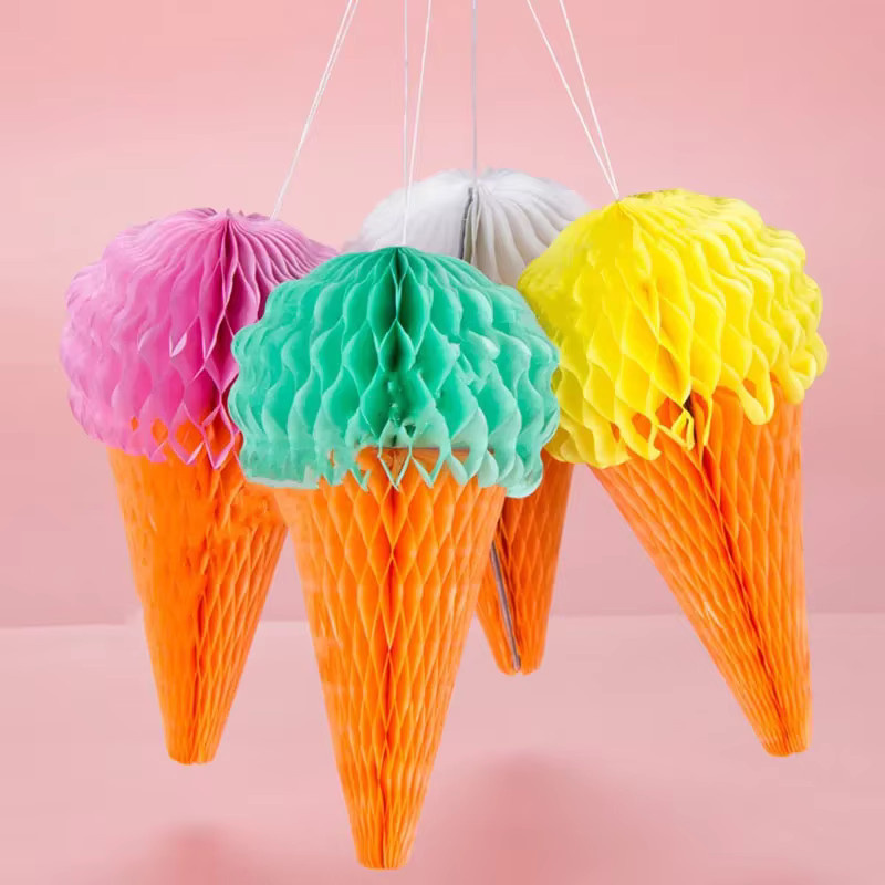 YTYIN Wabenpapier Kugeln in Macaron Farben als runde Hängende Dekoration für Geburtstag und Party in Pink und Multicolour - Bild 2