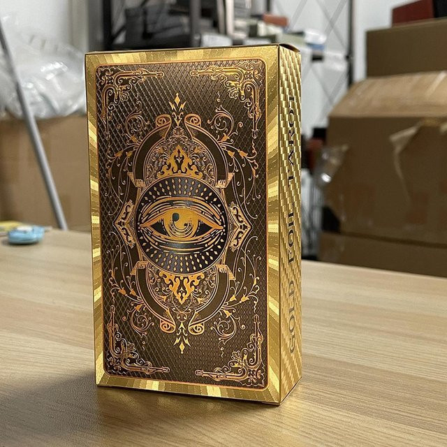 Wucifang Bags Goldfolien Tarotkarten, Spanisch Englisch Zweisprachiges Divinations Deck, mit Anleitung für Anfänger, Orakel Karten Set - Bild 1
