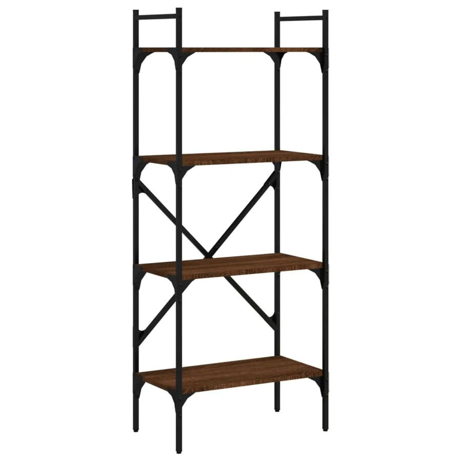 vidaXL Bücherregal mit 4 Fächern in Braun, B/T/H: 56 x 31,5 x 138,5 cm - Bild 2
