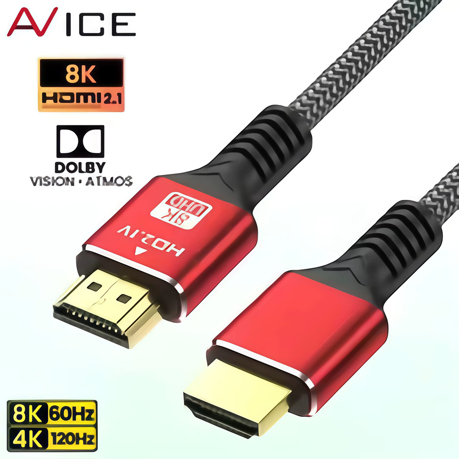 8K Ultra-High-Speed HDMI 2.1 Kabel in Schwarz mit 48 Gbit/s, unterstützt 8K bei 60 Hz, 4K bei 120 Hz, eARC und Dolby Vision, kompatibel mit PS5 - Bild 2