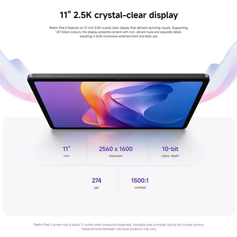 Xiaomi Redmi Pad 2 Tablet WiFi 11 Zoll 90Hz Helio G100-Ultra Green mit 9000mAh Akku und erweiterbarem Speicher bis 2TB - Bild 3