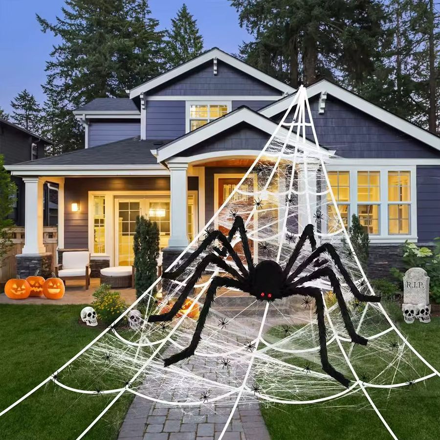 Runtowo Halloween-Spinne als Party-Dekoration in Schwarz, Höhe: 150 cm - Bild 4