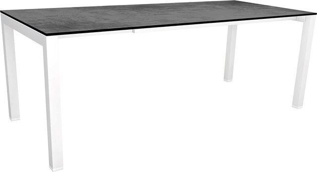 Stern Ausziehtisch Silverstar Zement in Weiß und Grau aus Aluminium mit Tischplatte in Betonoptik B/T: 160/210 x 90 cm - Bild 1