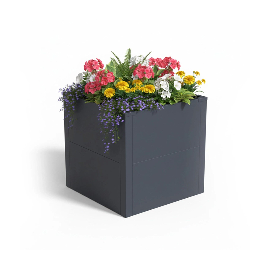 Relaxdays Hochbeet aus Stahl in Grau ohne Boden, B/T/H: 50 x 50 x 50 cm - Bild 2