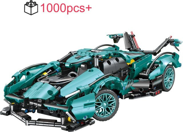 HUATEC V12 Super Auto Bausteine Motor DIY Modellbausatz aus Kunststoff in Bunt/Mehrfarbig - Bild 1