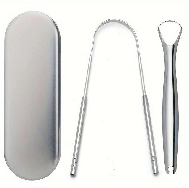 Binchi Health Electronics Zungenschaber aus Edelstahl, Unisex - Bild 1