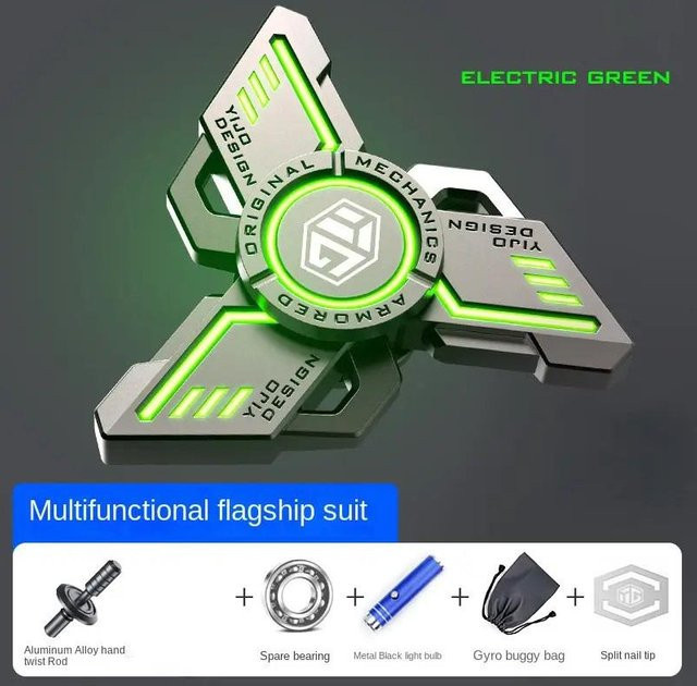Super Six Antistress EDC Leuchtende Fidget Spinner, Metall, Gyroskop - Bild 1