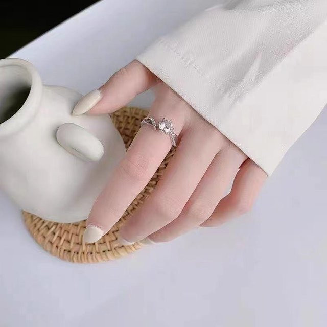 Lucky Star Jewelry Ring, 925 Silber, Zirkonia, Moissanit, Damen - Bild 1