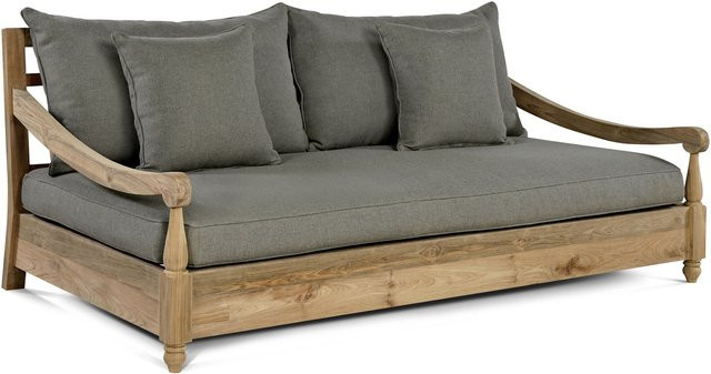 OUTFLEXX 2 Sitzer Sofa aus recyceltem Teakholz in Natur, inkl. Kissen und Armlehnen, B/T/H: 190 x 112 x 82 cm - Bild 1