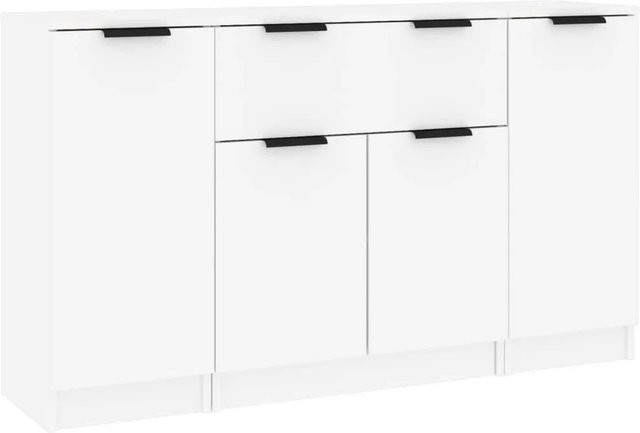 Set aus 3 Sideboards von vidaXL in Weiß aus Holzwerkstoff im minimalistischen Design - Bild 1