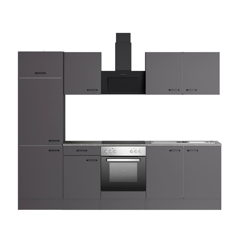 OPTIFIT Küchenzeile Kiel420 in Anthrazit Matt, B/T/H: 270 x 60 x 210 cm - Bild 2