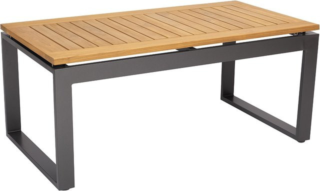 Stern Beistelltisch Allround aus Aluminium und FSC-zertifiziertem Teak, Anthrazit, B/T/H: 60 x 46 x 60 cm - Bild 1