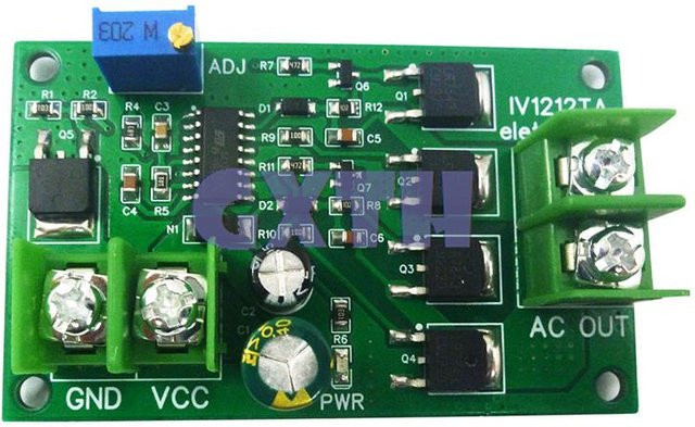 GXTH Wechselrichter 200 W DC 12 V zu AC 220 V 50 Hz Rechteckwellen-Signalgeneratormodul mit 12 W Leistungstransformator in Grün - Bild 1