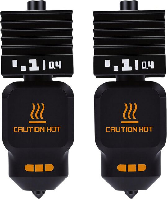 2er-Set Hotend-Kit für Bambu Lab H2S 3D-Drucker mit 0,4 mm Düse und 4 Silikonhüllen in Schwarz - Bild 1
