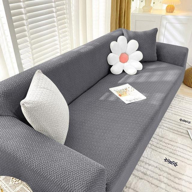 Yiran Furniture Stretch-Jacquard Sesselbezug in Dunkelgrau, schmutzabweisender T-förmiger Schonbezug für 1-Sitzer (90-140 cm) - Bild 1