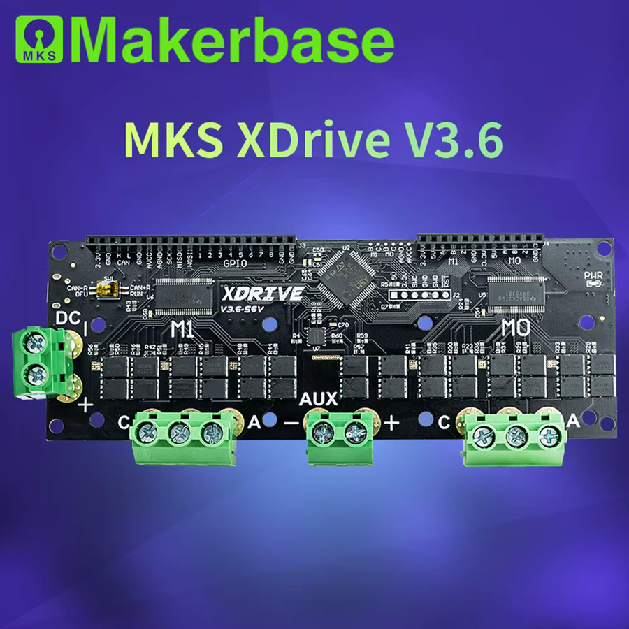 Makerbase MKS XDRIVE 56v Hochpräziser bürstenloser Servomotor-Controller basierend auf ODrv V3.6 Upgrade in Schwarz - Bild 2