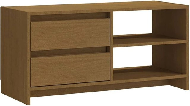vidaXL TV-Schrank aus Kiefer-Massivholz in Honigbraun, B/T/H: 80 x 31 x 39 cm - Bild 1