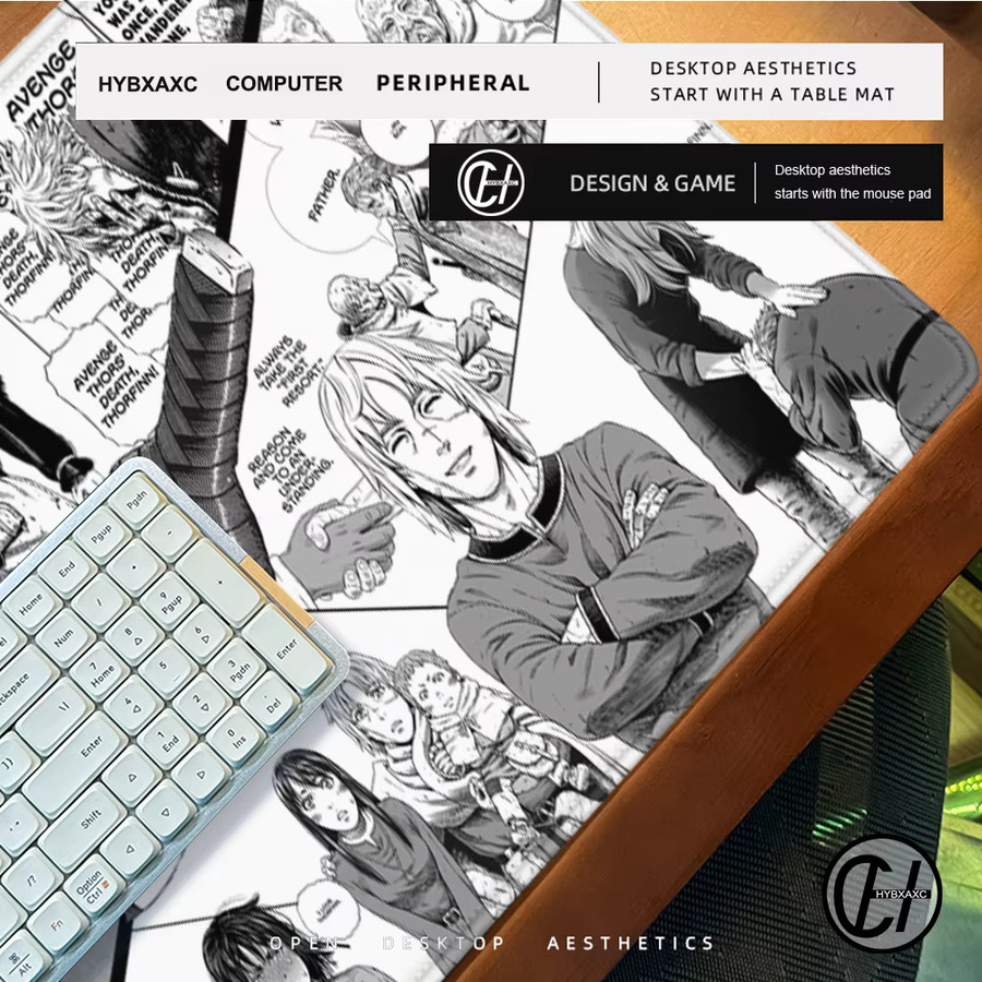 HYBXAXC Gamer E-Sports Mauspad Vinland Saga mit Anti-Rutsch-Gummi in Multicolour - Bild 5