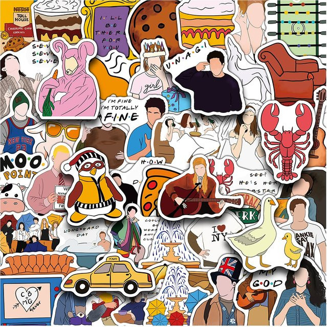 Friends Aufkleber, Cartoon, Bunt / Mehrfarbig - Bild 1
