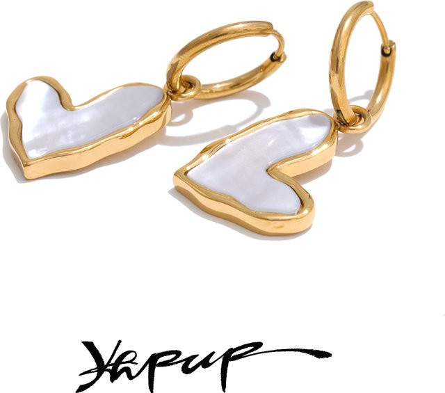 Yhpup Hoop Ohrringe, Herz, Gold, Unisex - Bild 1