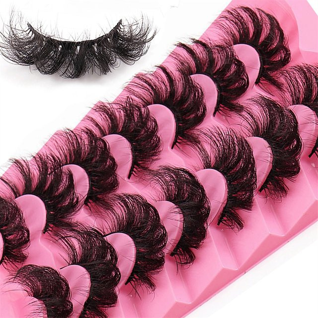 3D-Nerzwimpern Russisches Volumen, Schwarz, 7 Paar, Unisex - Bild 1