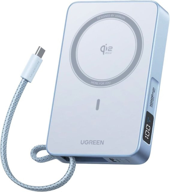UGREEN MagFlow PB773 Wireless Externe Batterie, 10000mAh, 25W, PD + FQI, Blau - Bild 1
