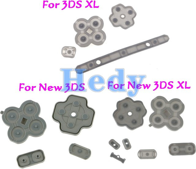OCGAME Ersatz-Gummi-Tastatur-Set für New 3DS XL und 3DS LL, Leitfähige Tasten und D-Pad in Grau - Bild 1