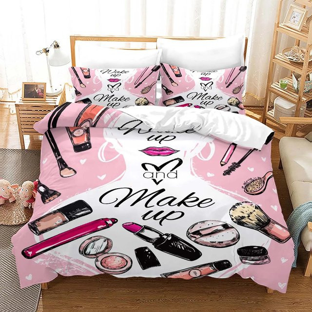 Flylo Bettwäsche Set mit grafischem Design in Rosa, Material Mikrofaser Polyester, B/H: 135 x 200 cm - Bild 1