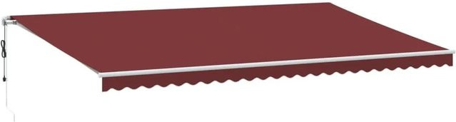 Automatische Markise von vidaXL in Burgunderrot mit Aluminiumgestell und Polyesterbespannung, Breite: 600 cm, Ausladung: 350 cm - Bild 1