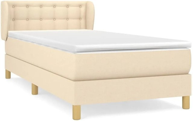 vidaXL Boxspringbett mit Matratze Hybrid-System in Beige, B/T/H: 80 x 200 cm - Bild 1