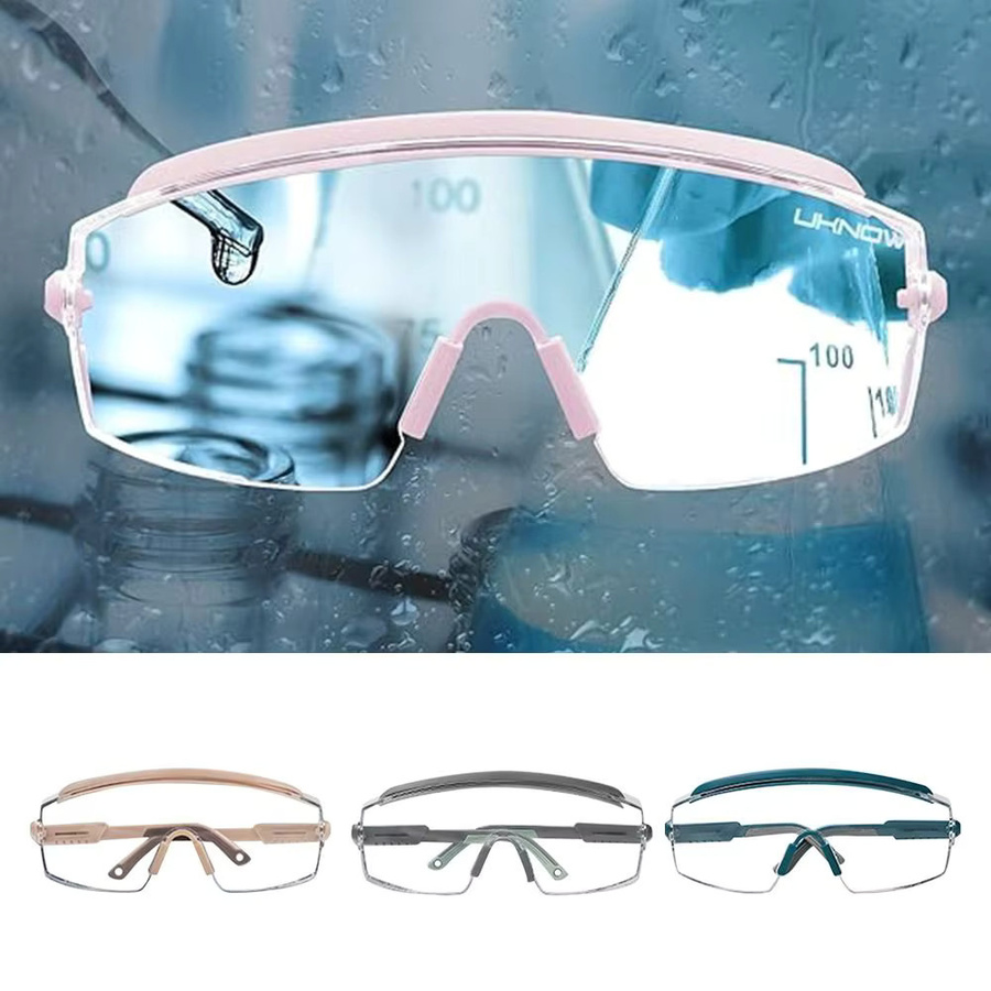 Antibeschlag-Schutzbrille über Brille mit klarer Wickellinse in Transparent und Beige - Bild 2