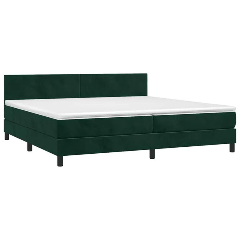 Vidaxl Kontinentalbett mit Matratze und LED in Grün aus Samt, B/T: 200 x 200 cm - Bild 4