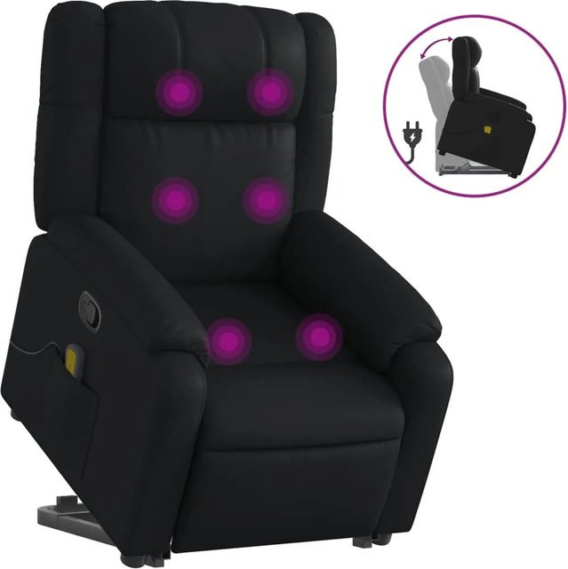 vidaXL Massagesessel Modell 8 mit Aufstehhilfe in Schwarz aus Kunstleder - Bild 1