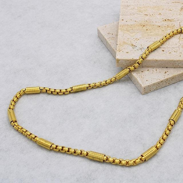 Wucifang Jewelry Halskette Edelstahl, Gold, 60 cm, Unisex - Bild 1