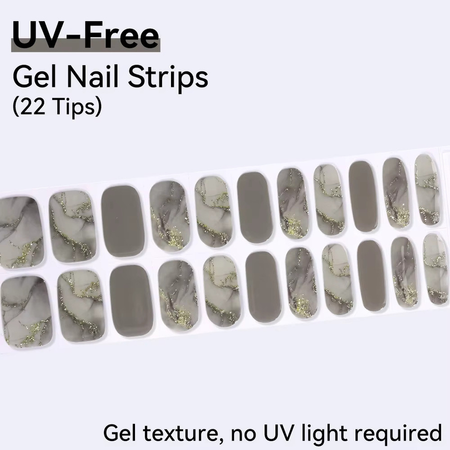 Clou Beaute Gel-Nagelstreifen, Glitzer, Bernstein, Grau, Rosa, Glänzend - Bild 1