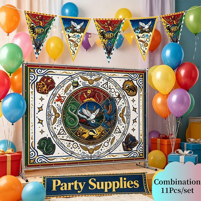 Warner Bros. Harry Potter Party-Dekoration Dreiecksflaggen aus Papier und PVC in Mehrfarbig - Bild 1