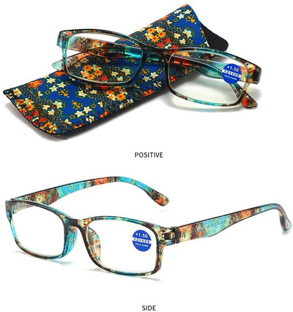 Lesebrille BM38TM, Damen, Vollrand, rechteckig, Kunststoff, blau, Multicolour, +3.5 - Bild 1