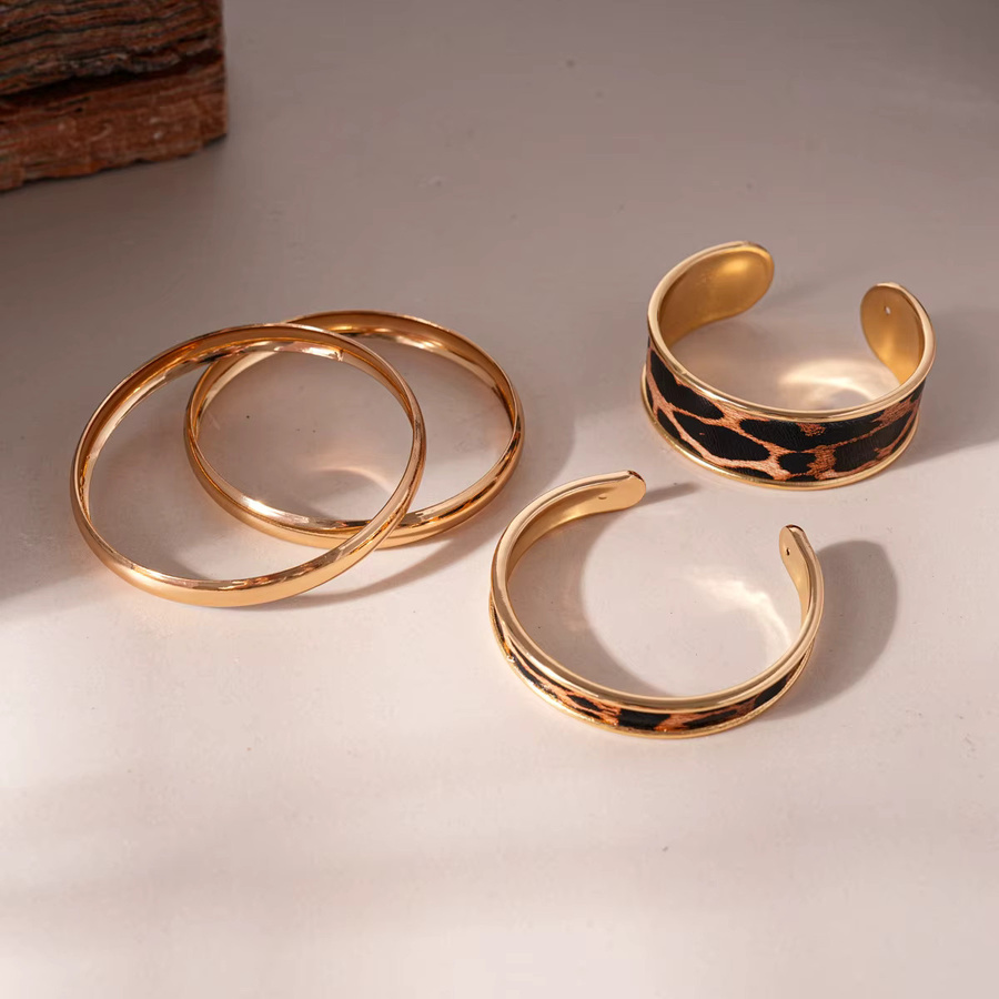 belleper Armband-Set, 4-teilig, Leopardenmuster, goldfarben, Damen - Bild 2