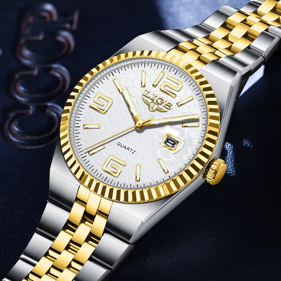 LIGE Armbanduhr Edelstahl, Quarz, Datum, Herren - Bild 4