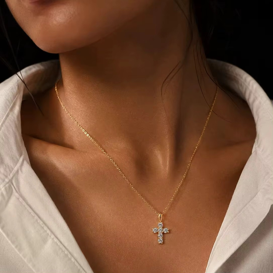 KAHOOT Kreuzkette 925 Silber, Moissanit, Unisex - Bild 2