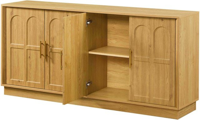 okwish Sideboard mit Stauraum und Türen in Natur, modern und matt, B/T/H: 169 x 40 x 80 cm - Bild 1