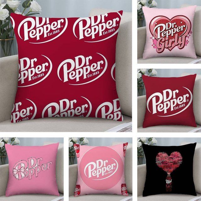 Cherry Drink Kissenbezug aus weichem Plüschstoff in Rot mit doppelseitigem Druck - Bild 1
